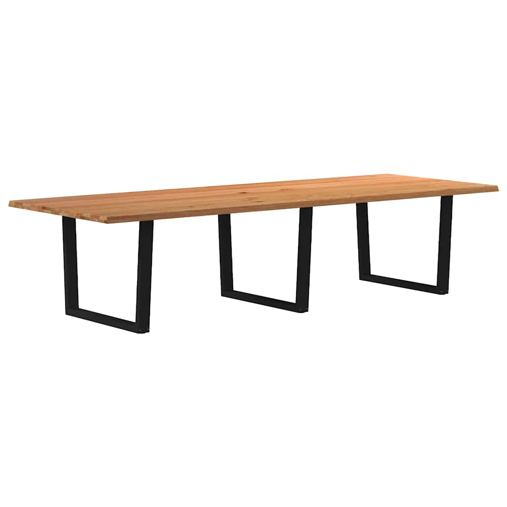 Table en Bois Massif et Acier Noir-120 cm-320 cm-1-La-Fabrique-Industrielle