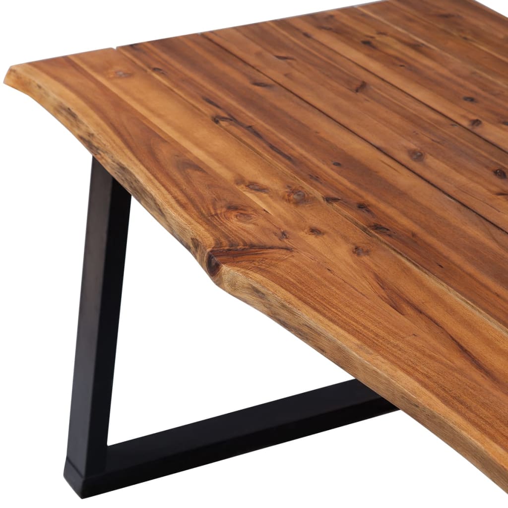 Table en Bois d'Acacia et Métal au Style Industriel-La-Fabrique-Industrielle