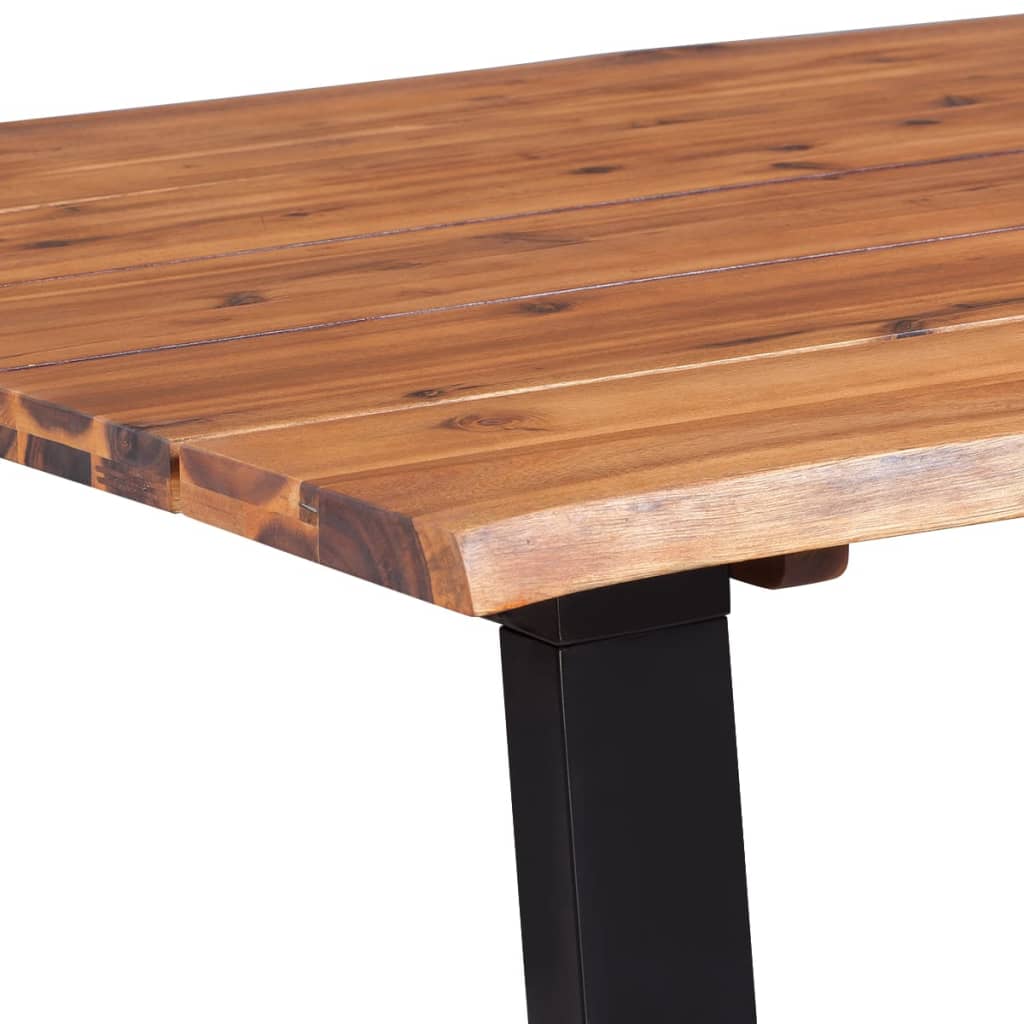 Table en Bois d'Acacia et Métal au Style Industriel-La-Fabrique-Industrielle