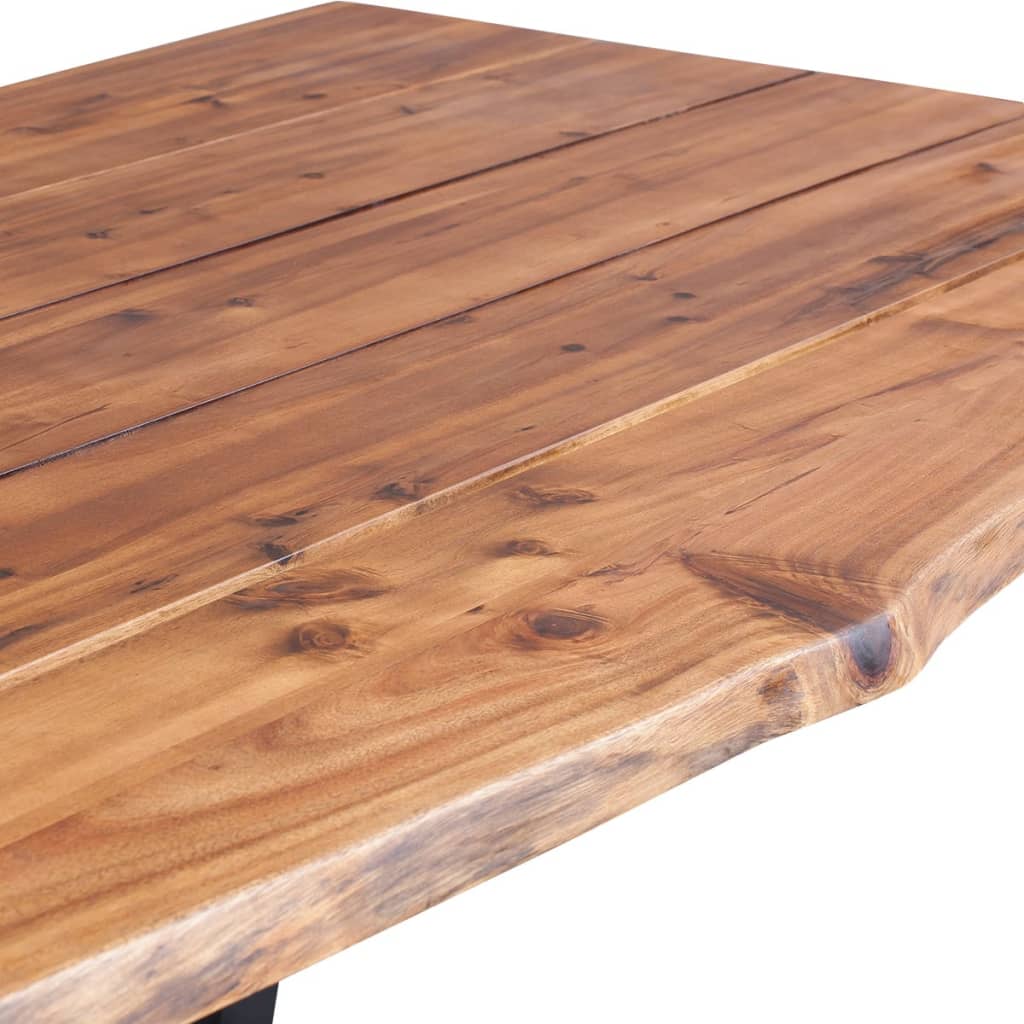 Table en Bois d'Acacia et Métal au Style Industriel-La-Fabrique-Industrielle