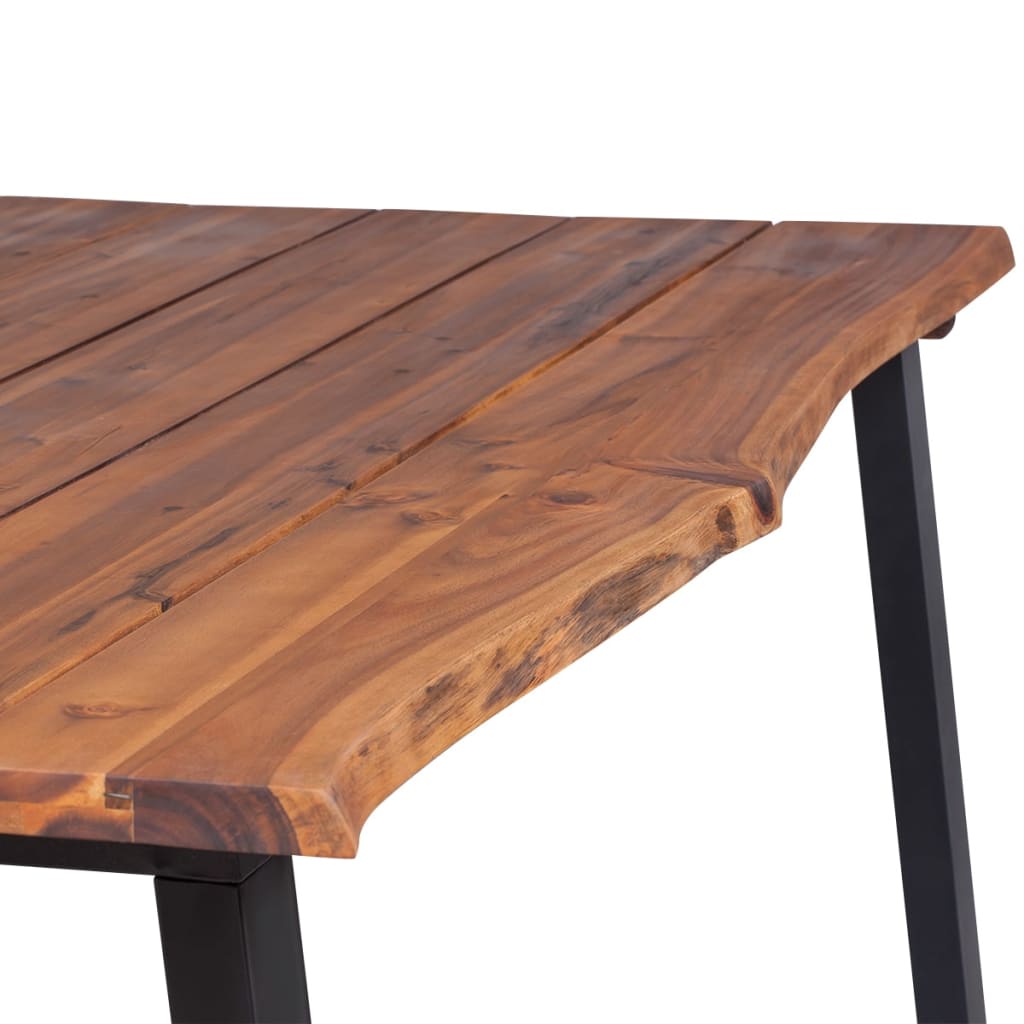 Table en Bois d'Acacia et Métal au Style Industriel-La-Fabrique-Industrielle