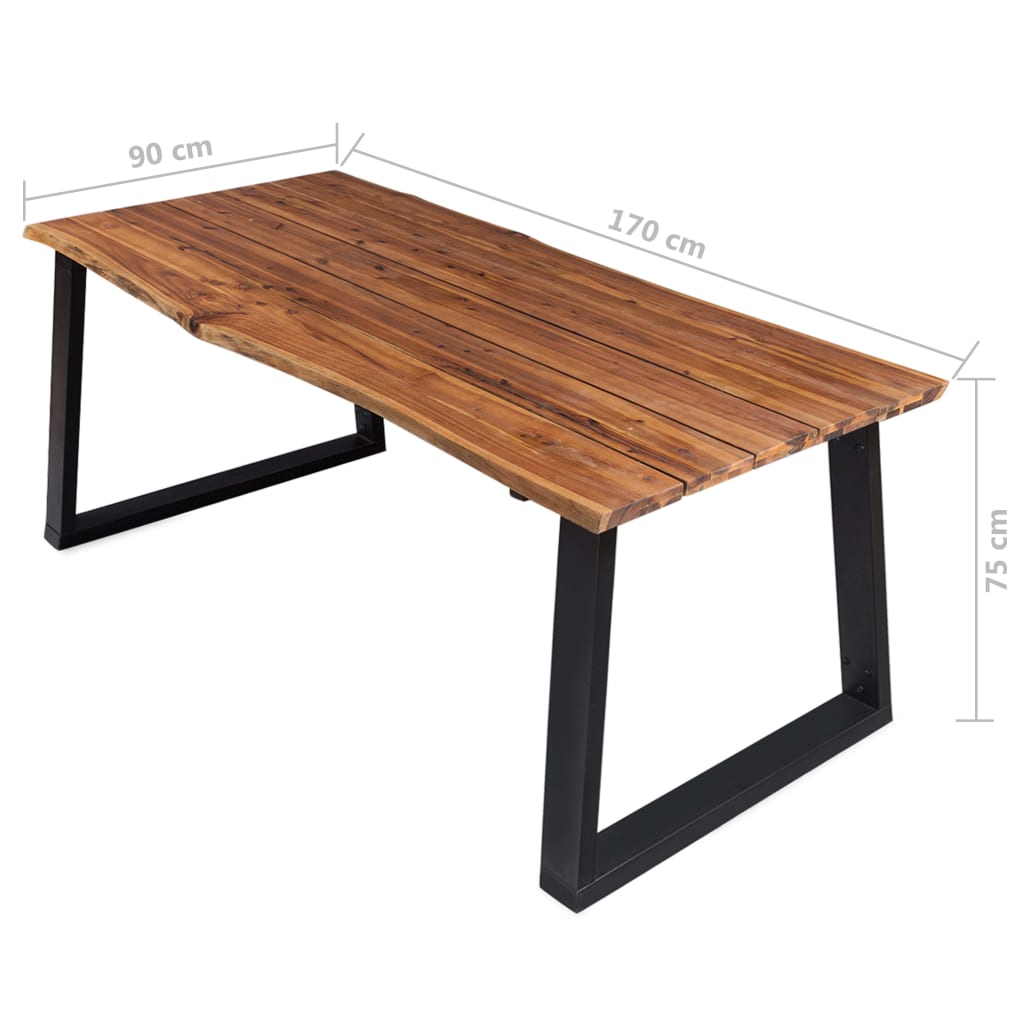 Table en Bois d'Acacia et Métal au Style Industriel-La-Fabrique-Industrielle