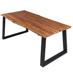 Table en Bois d'Acacia et Métal au Style Industriel-La-Fabrique-Industrielle
