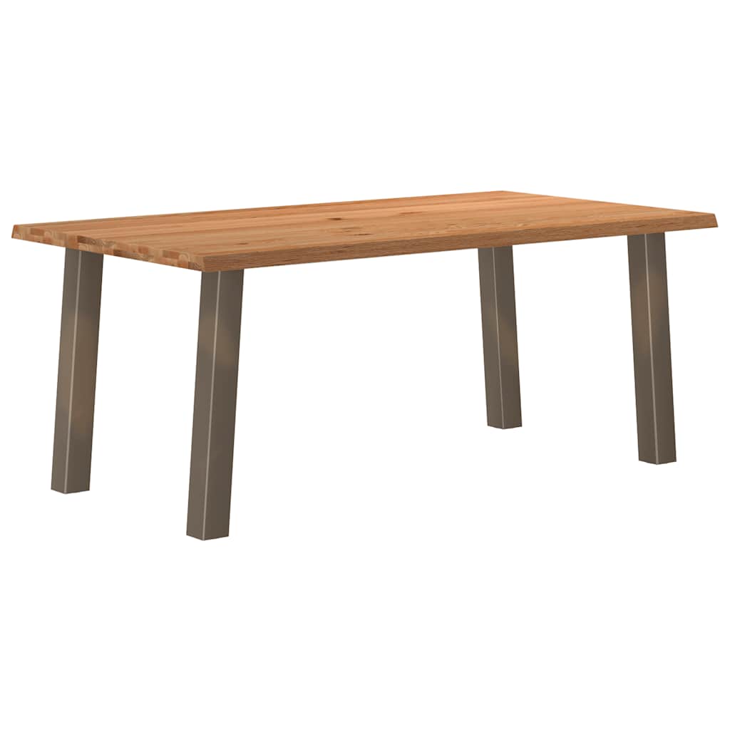 Table en Bois de Chêne Clair et Acier Naturel-100 cm-180 cm-1-La-Fabrique-Industrielle