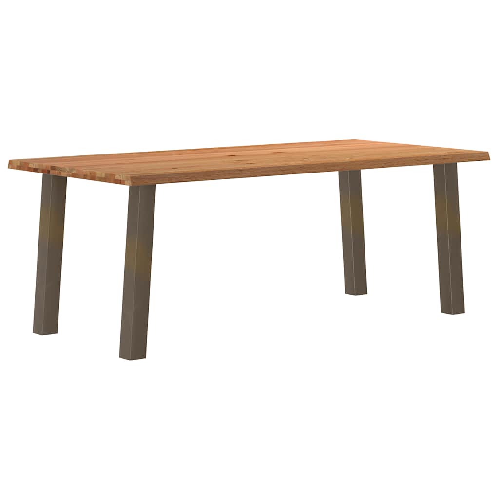 Table en Bois de Chêne Clair et Acier Naturel-100 cm-200 cm-1-La-Fabrique-Industrielle