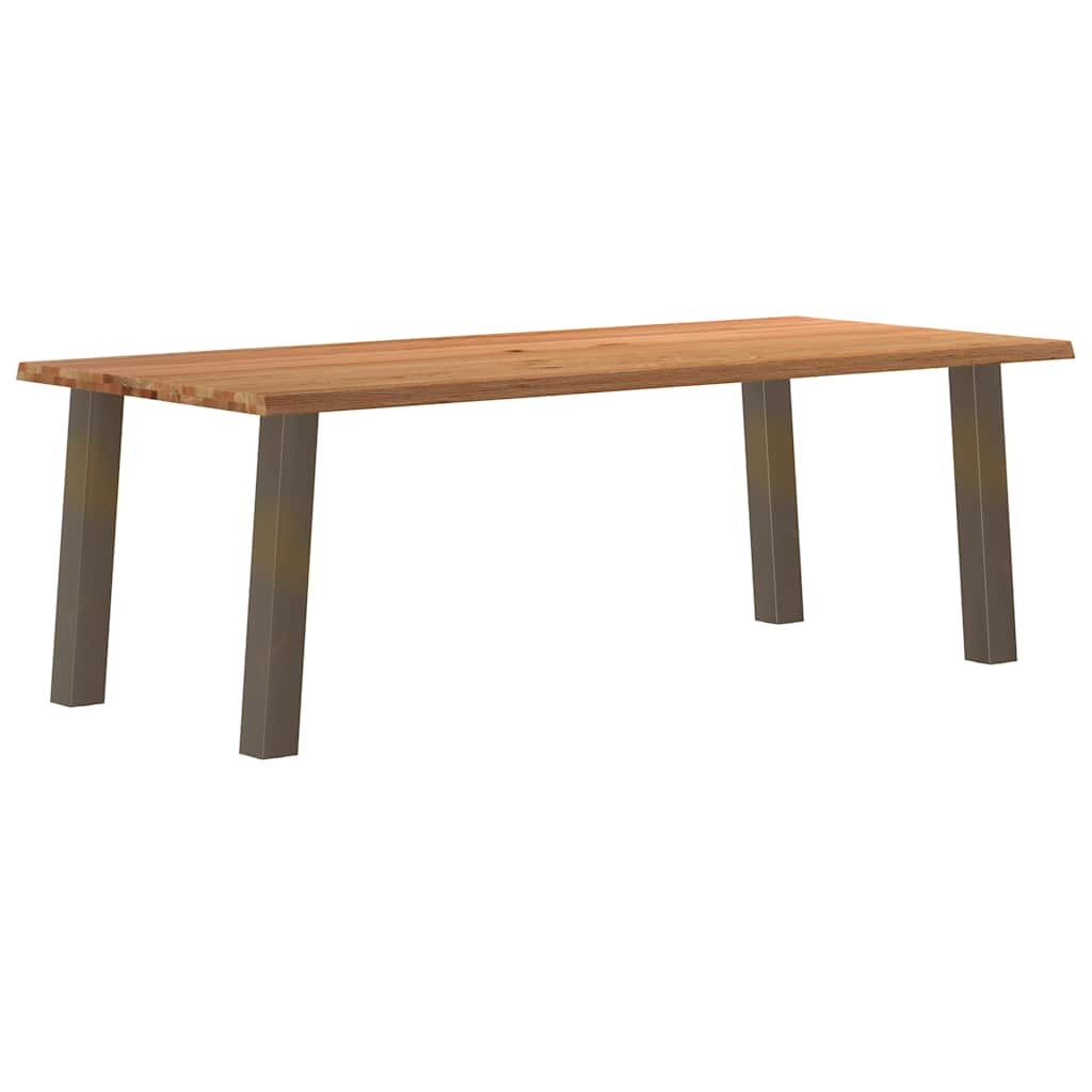 Table en Bois de Chêne Clair et Acier Naturel-100 cm-220 cm-1-La-Fabrique-Industrielle