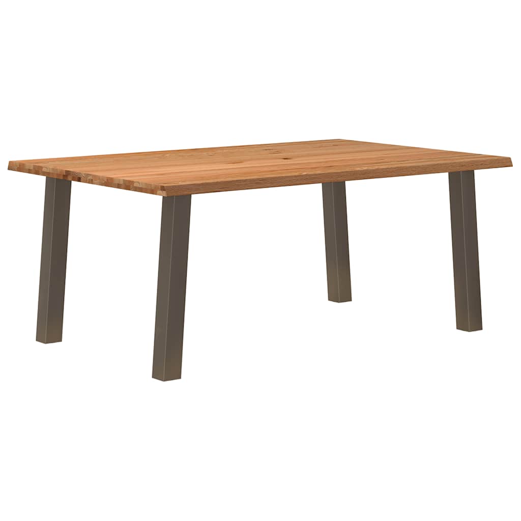 Table en Bois de Chêne Clair et Acier Naturel-120 cm-180 cm-1-La-Fabrique-Industrielle