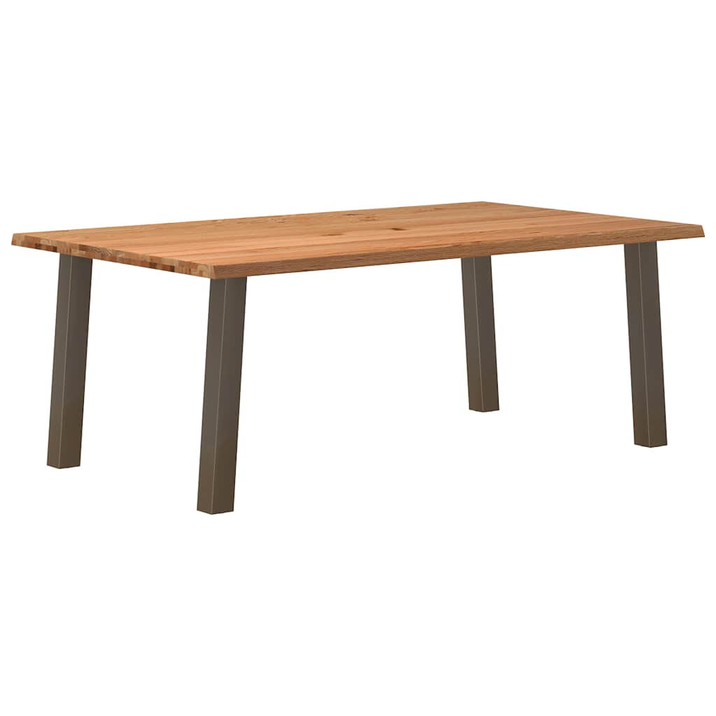 Table en Bois de Chêne Clair et Acier Naturel-120 cm-200 cm-1-La-Fabrique-Industrielle