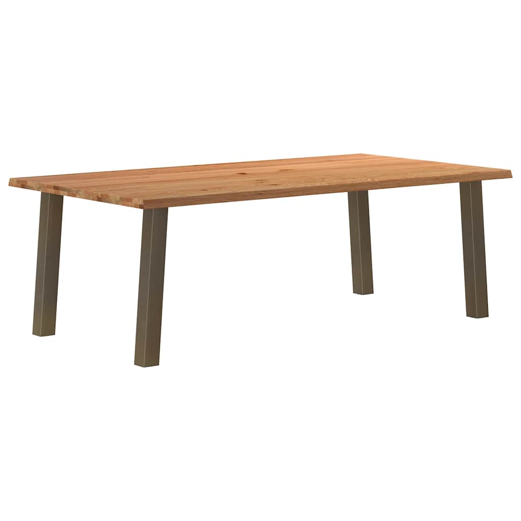 Table en Bois de Chêne Clair et Acier Naturel-120 cm-220 cm-1-La-Fabrique-Industrielle