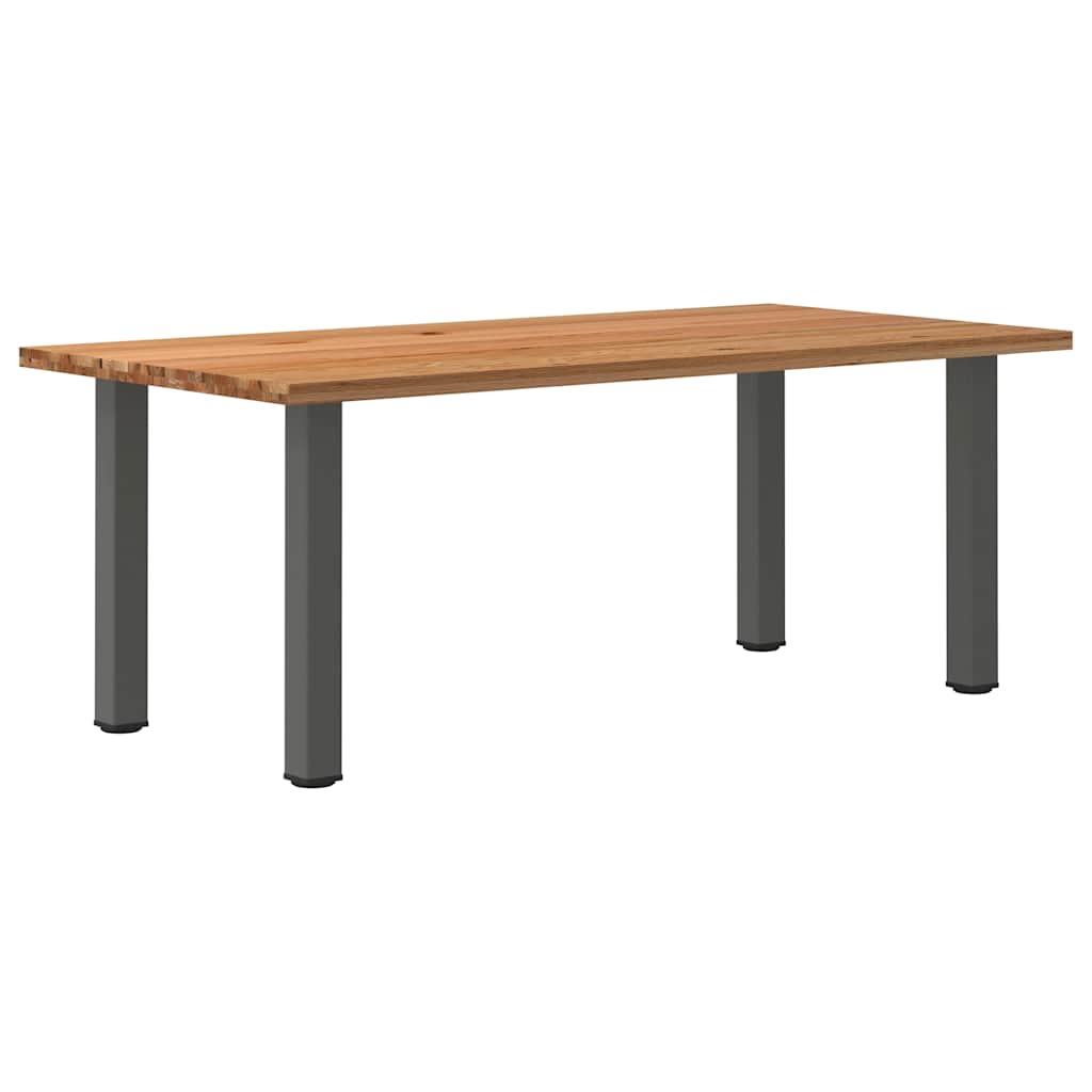 Table en Bois de Chêne Marron Clair et Anthracite-100 cm-200 cm-1-La-Fabrique-Industrielle