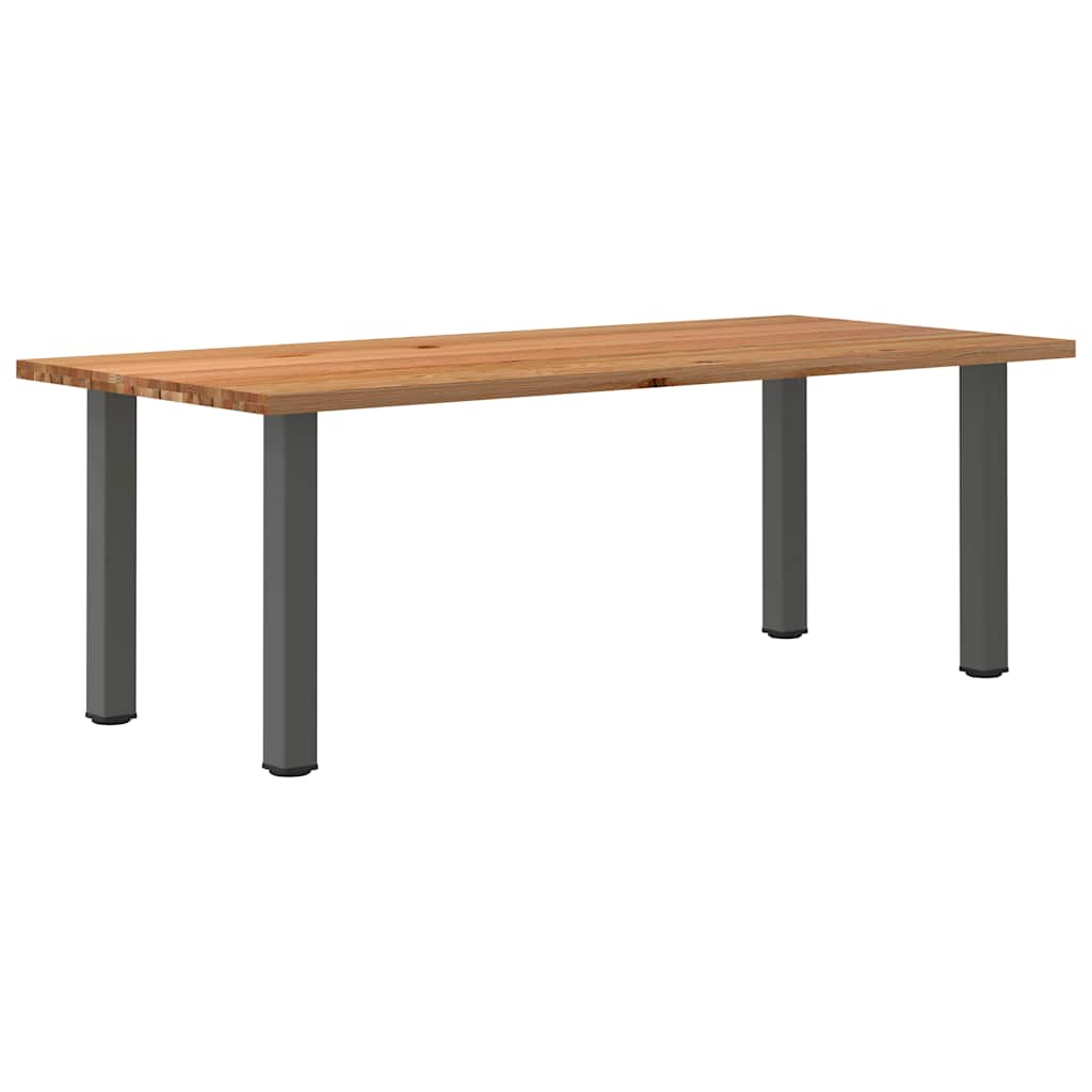 Table en Bois de Chêne Marron Clair et Anthracite-100 cm-220 cm-1-La-Fabrique-Industrielle