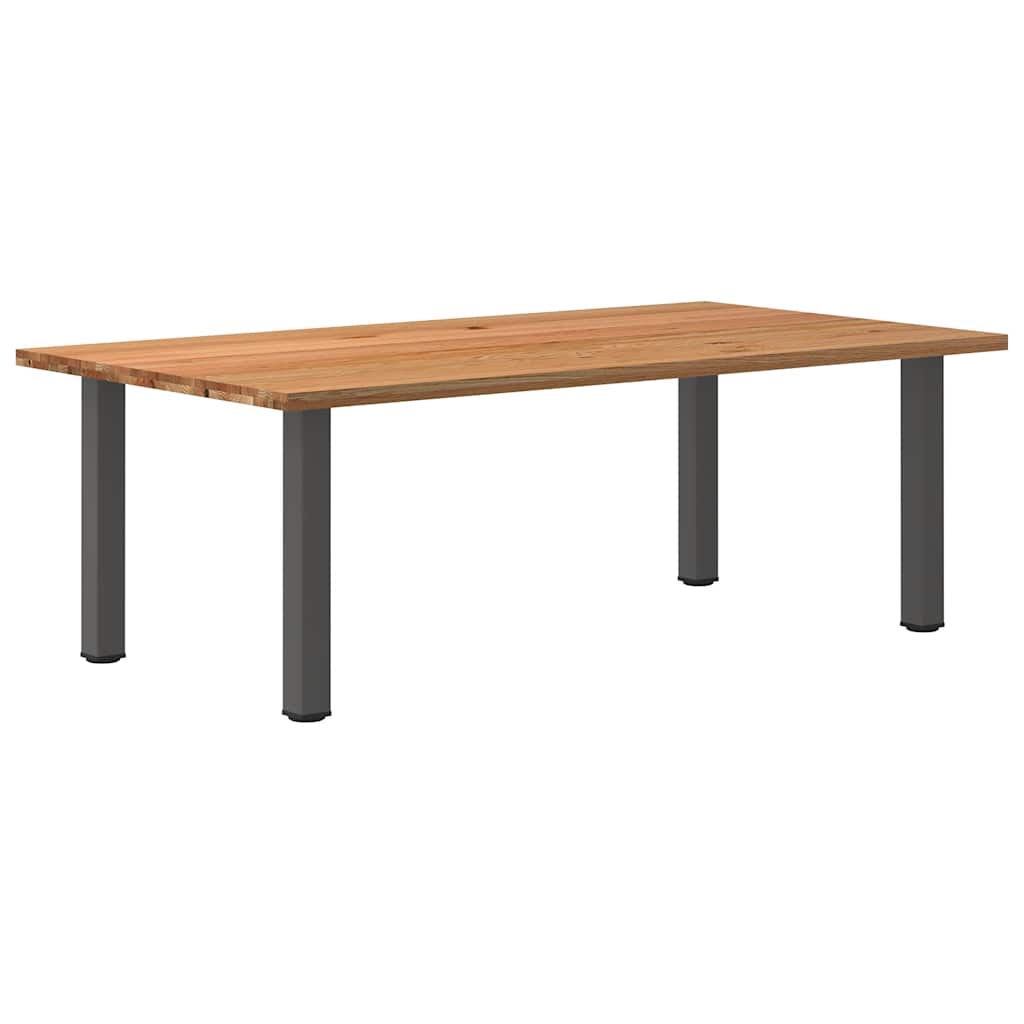 Table en Bois de Chêne Marron Clair et Anthracite-120 cm-220 cm-1-La-Fabrique-Industrielle