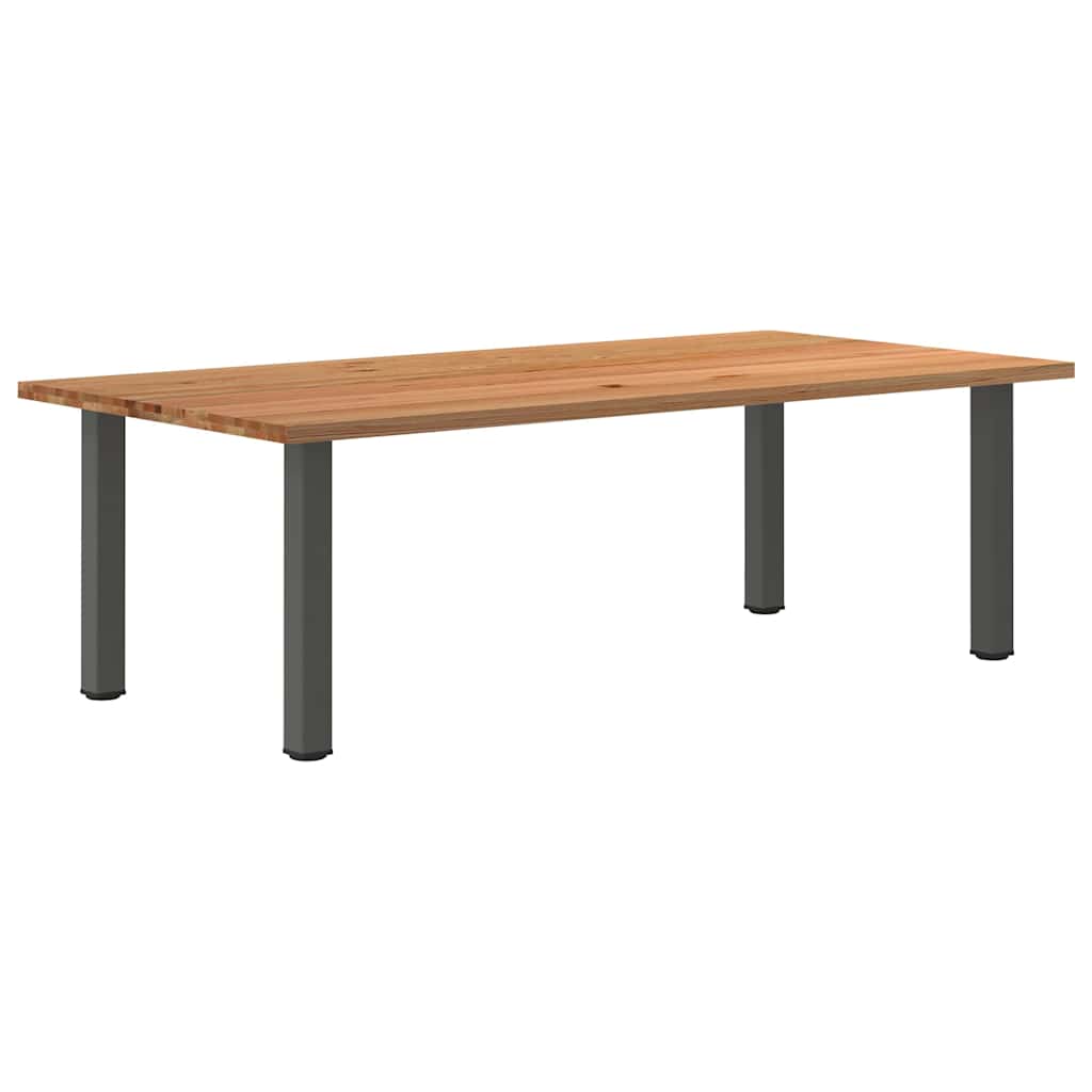 Table en Bois de Chêne Marron Clair et Anthracite-120 cm-240 cm-1-La-Fabrique-Industrielle