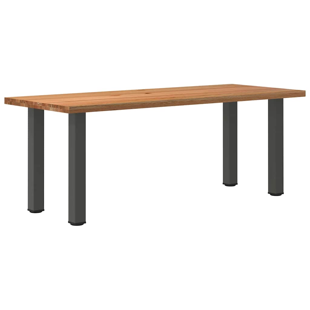 Table en Bois de Chêne Marron Clair et Anthracite-80 cm-200 cm-1-La-Fabrique-Industrielle
