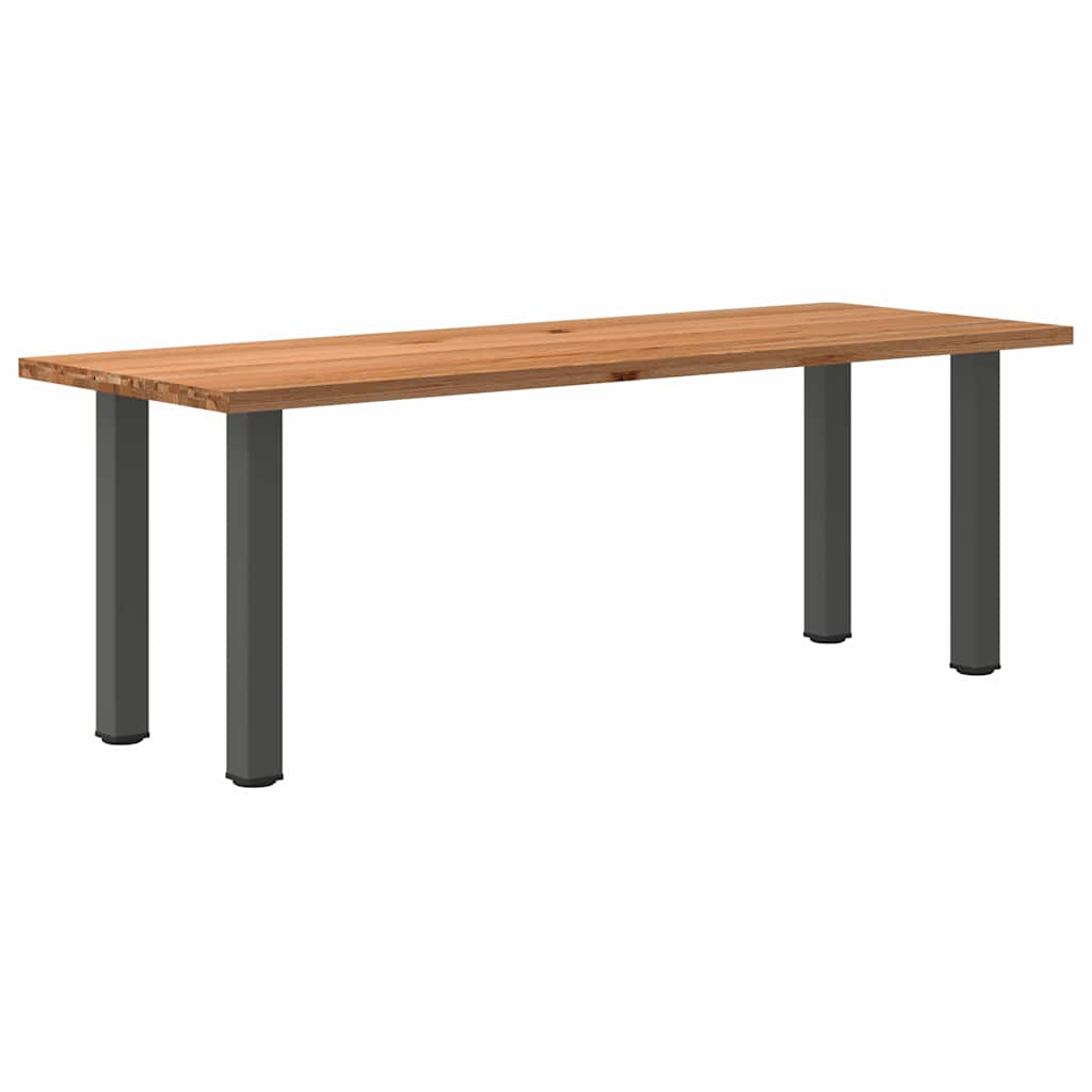 Table en Bois de Chêne Marron Clair et Anthracite-80 cm-220 cm-1-La-Fabrique-Industrielle