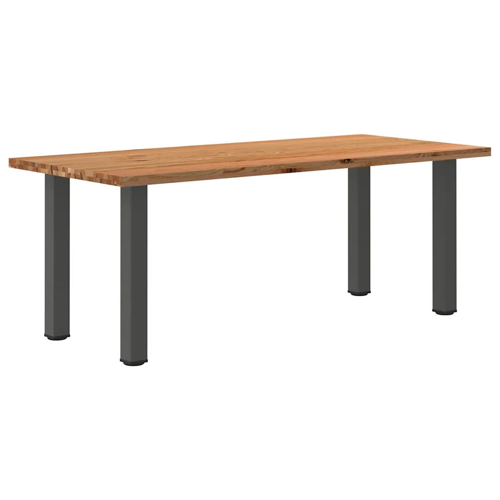 Table en Bois de Chêne Marron Clair et Anthracite-90 cm-200 cm-1-La-Fabrique-Industrielle