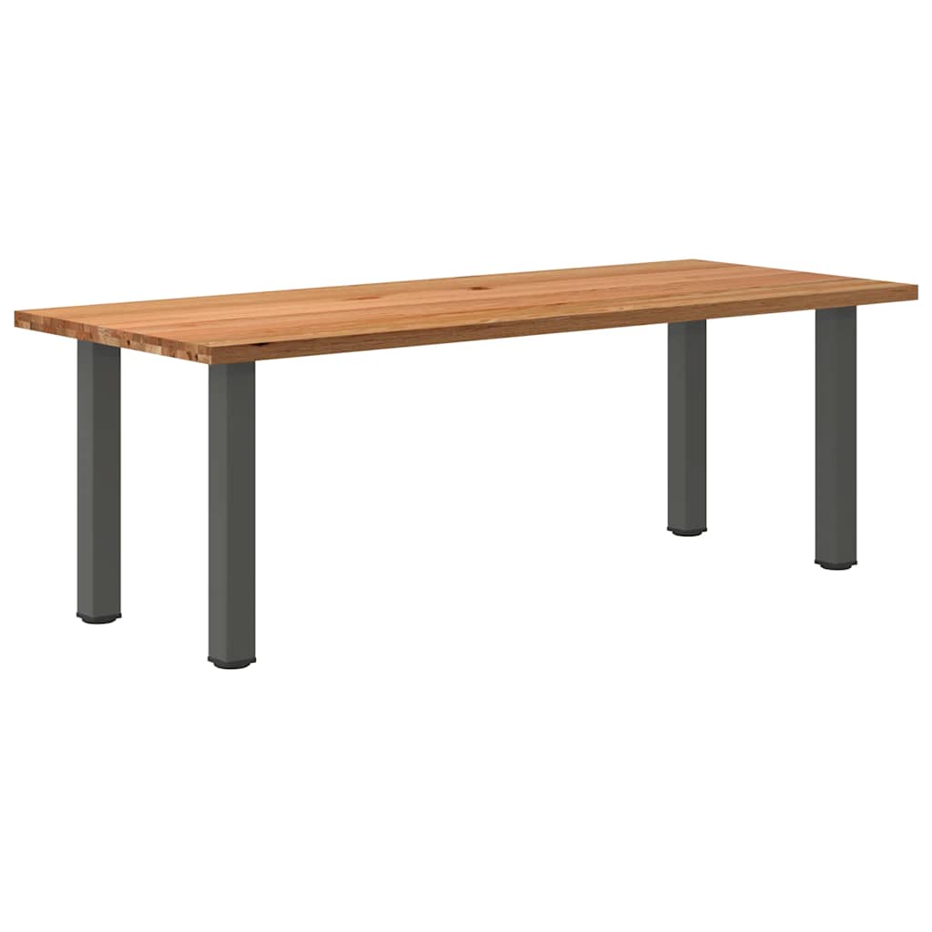 Table en Bois de Chêne Marron Clair et Anthracite-90 cm-220 cm-1-La-Fabrique-Industrielle