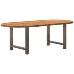Table en Bois de Chêne Massif 220X100 cm-Acier naturel-1-220 x 100 x 74 cm-La-Fabrique-Industrielle