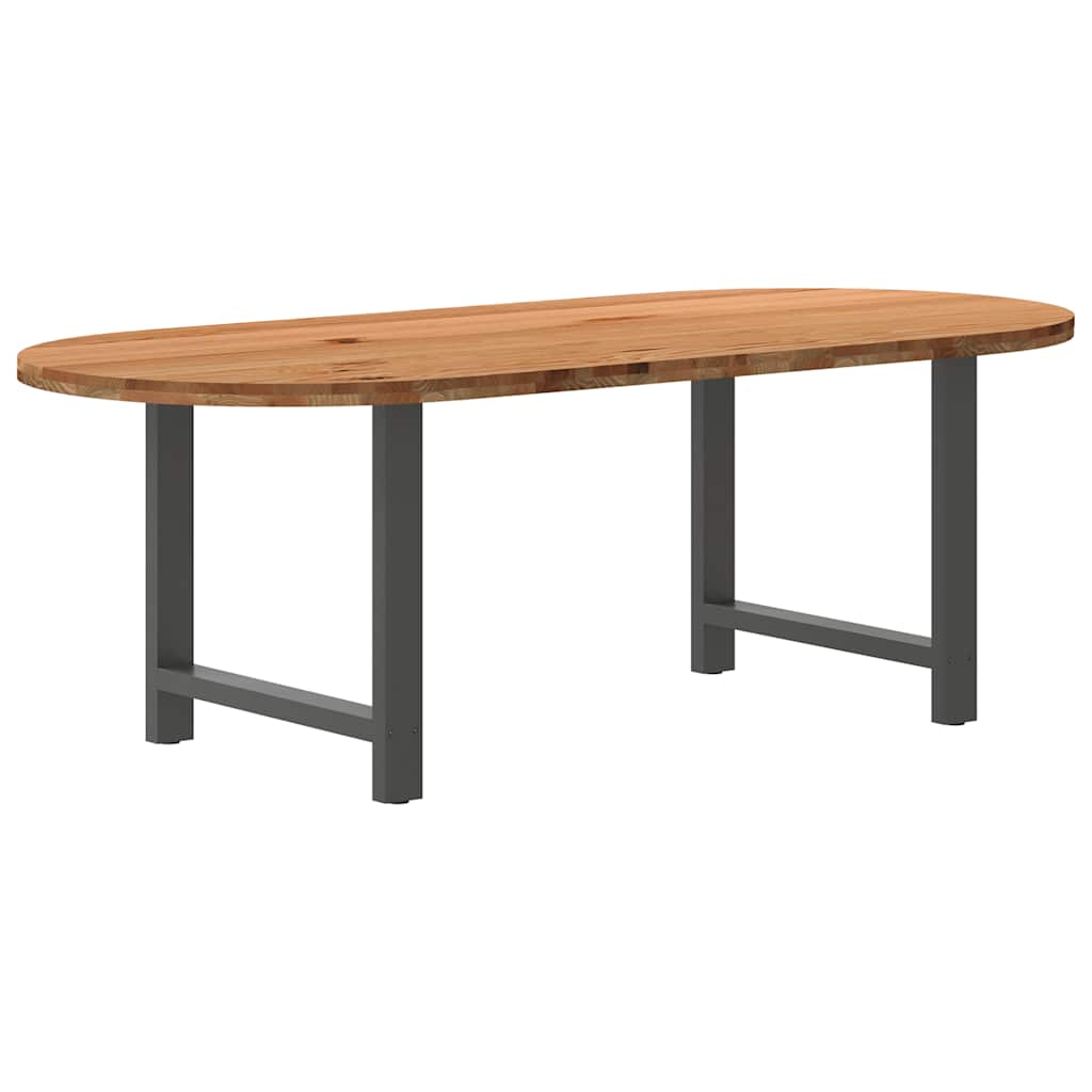 Table en Bois de Chêne Massif 220X100 cm-Anthracite-1-220 x 100 x 74 cm-La-Fabrique-Industrielle