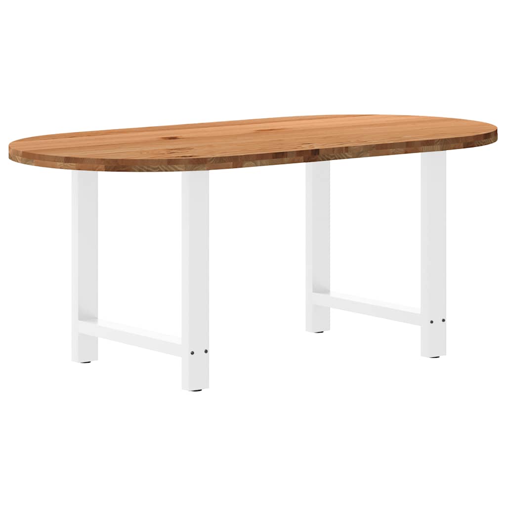 Table en Bois de Chêne Massif 220X100 cm-Blanc-1-180 x 90 x 74 cm-La-Fabrique-Industrielle