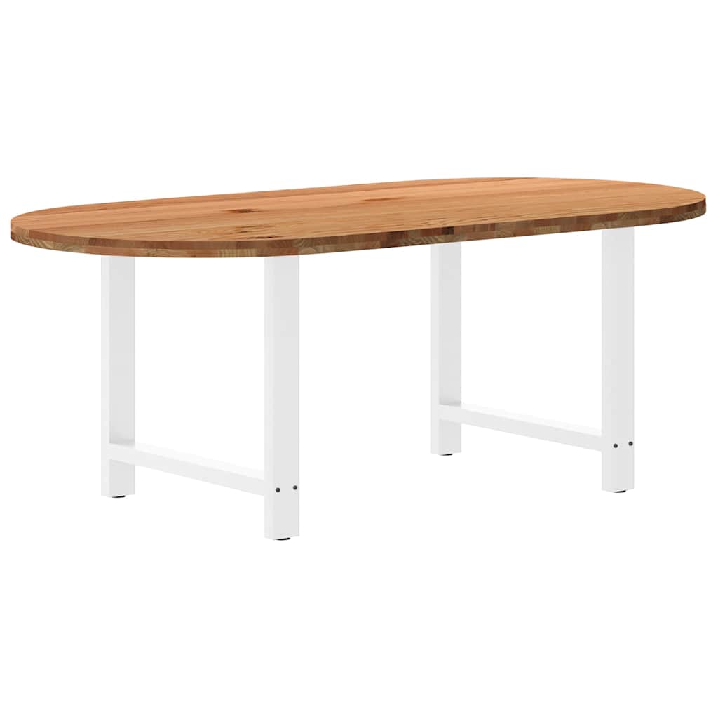 Table en Bois de Chêne Massif 220X100 cm-Blanc-1-200 x 100 x 74 cm-La-Fabrique-Industrielle