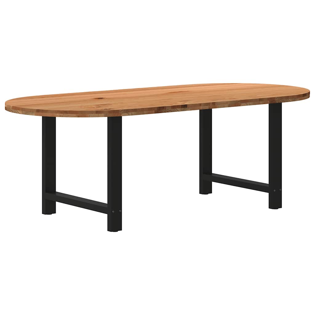 Table en Bois de Chêne Massif 220X100 cm-Noir-1-220 x 100 x 74 cm-La-Fabrique-Industrielle