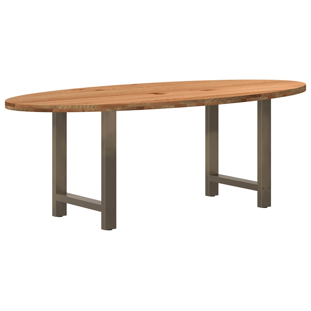 Table en Bois de Chêne Massif 240X100 cm-Acier naturel-1-220 x 100 x 74 cm-La-Fabrique-Industrielle