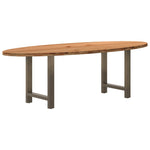 Table en Bois de Chêne Massif 240X100 cm-Acier naturel-1-240 x 100 x 74 cm-La-Fabrique-Industrielle