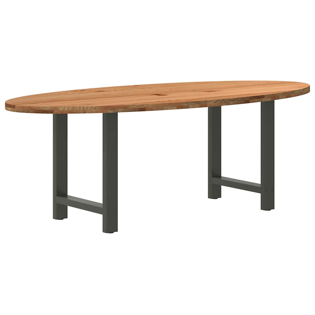 Table en Bois de Chêne Massif 240X100 cm-Anthracite-1-220 x 100 x 74 cm-La-Fabrique-Industrielle