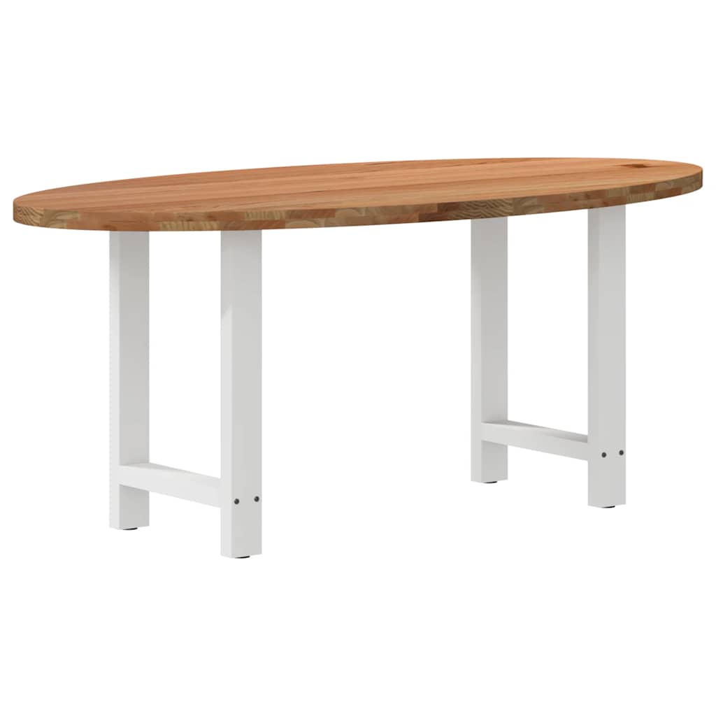 Table en Bois de Chêne Massif 240X100 cm-Blanc-1-180 x 90 x 74 cm-La-Fabrique-Industrielle