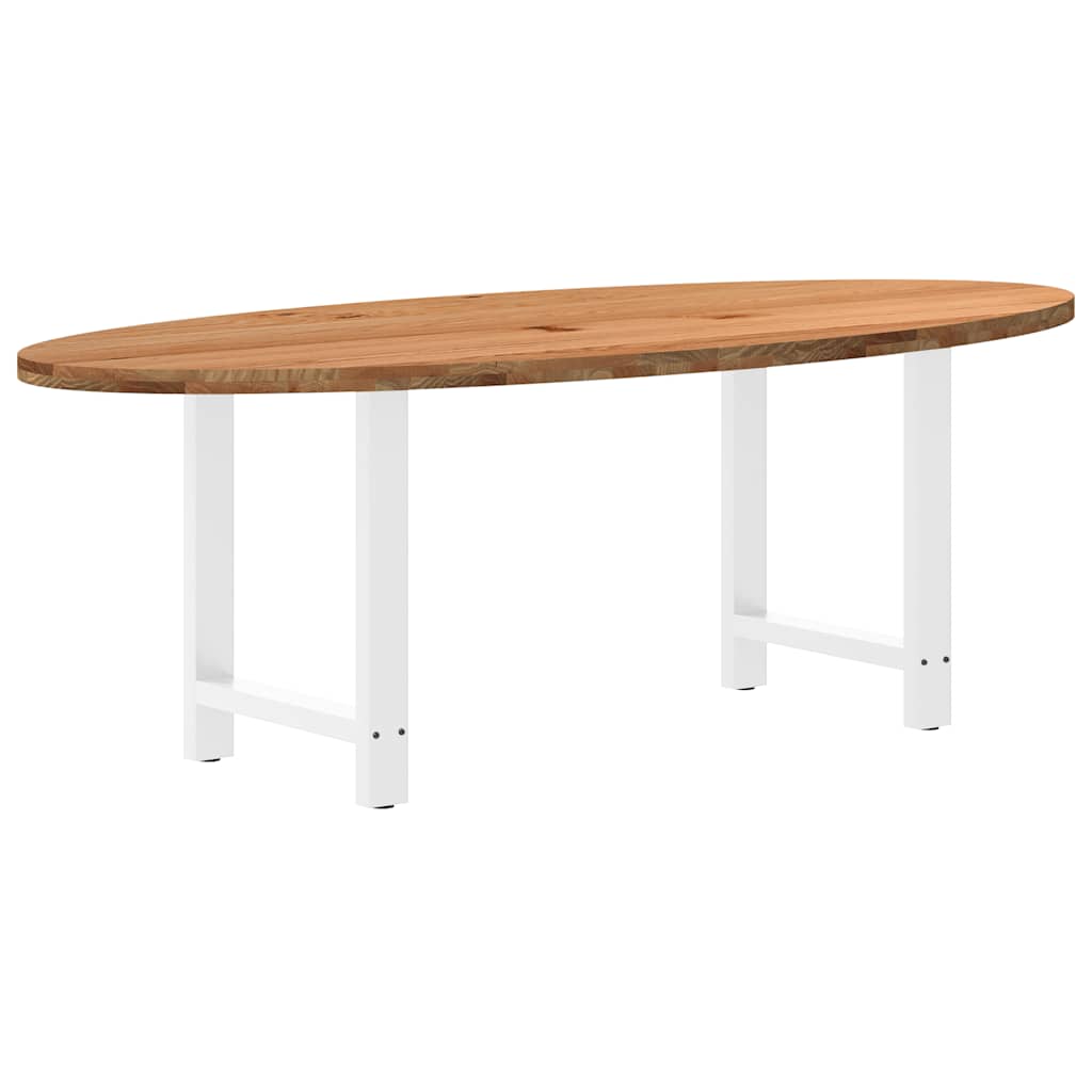 Table en Bois de Chêne Massif 240X100 cm-Blanc-1-220 x 100 x 74 cm-La-Fabrique-Industrielle