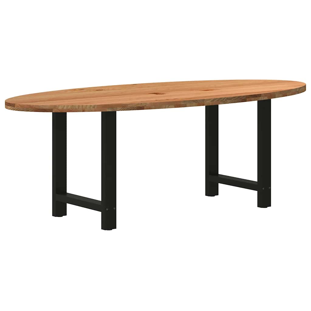 Table en Bois de Chêne Massif 240X100 cm-Noir-1-220 x 100 x 74 cm-La-Fabrique-Industrielle