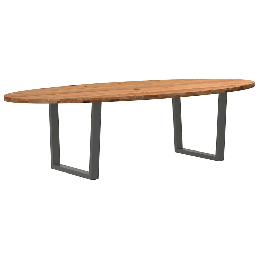 Table en Bois de Chêne Massif Ovale pour 6 Personnes-Anthracite-280 cm-1-La-Fabrique-Industrielle