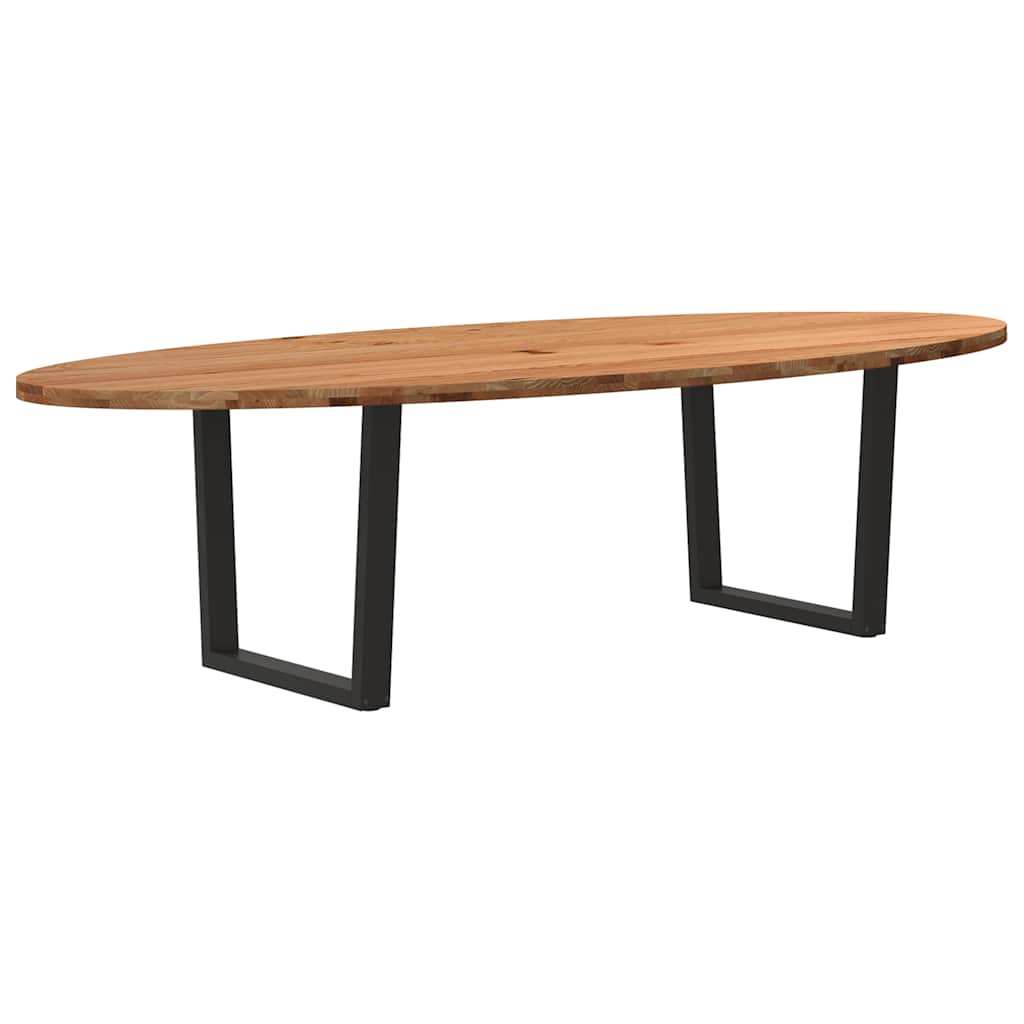 Table en Bois de Chêne Massif Ovale pour 6 Personnes-Noir-280 cm-1-La-Fabrique-Industrielle