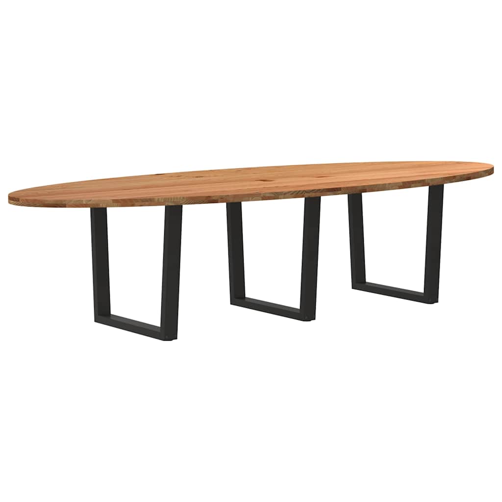 Table en Bois de Chêne Massif Ovale pour 6 Personnes-Noir-320 cm-1-La-Fabrique-Industrielle
