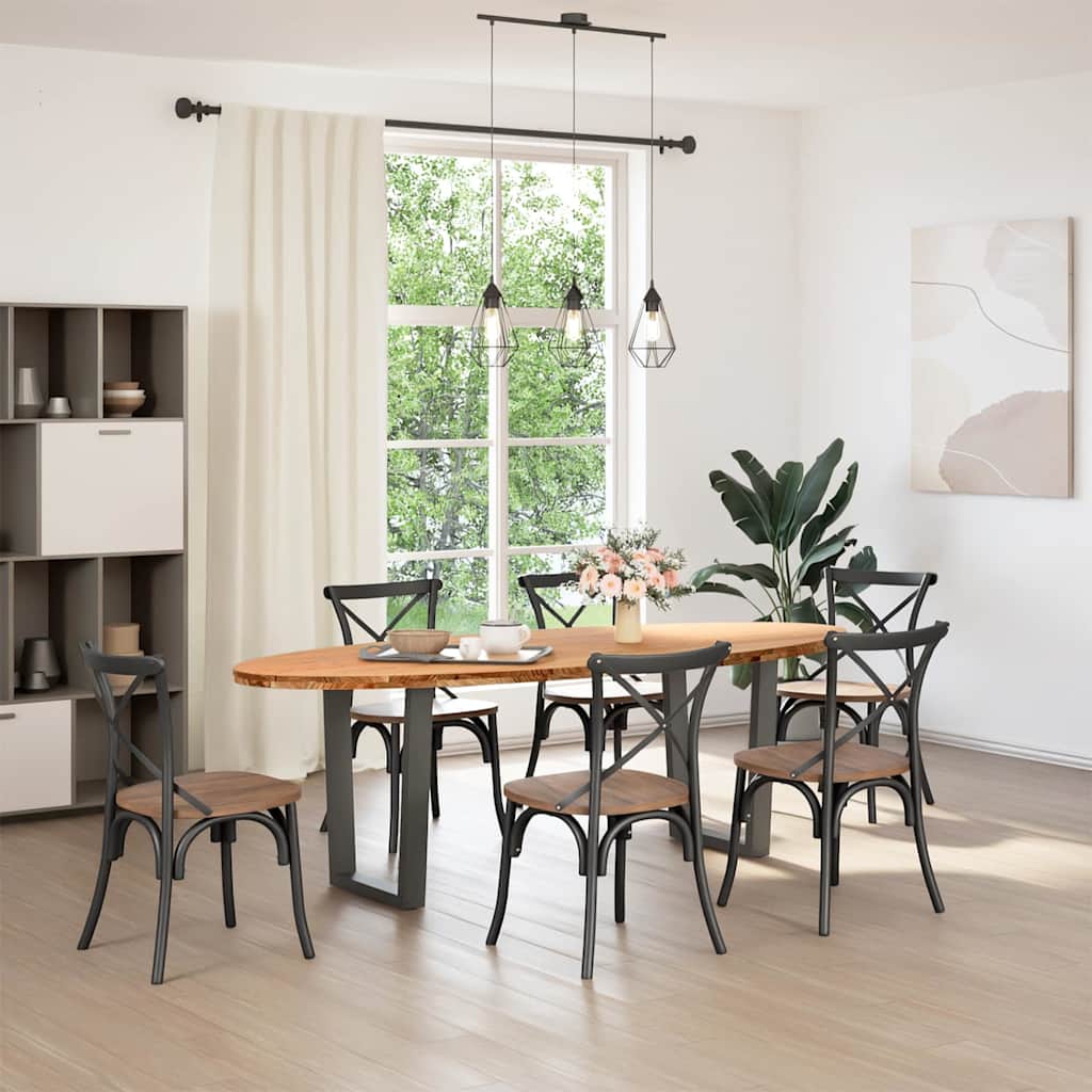 Table en Bois de Chêne Massif Ovale pour 6 Personnes-La-Fabrique-Industrielle