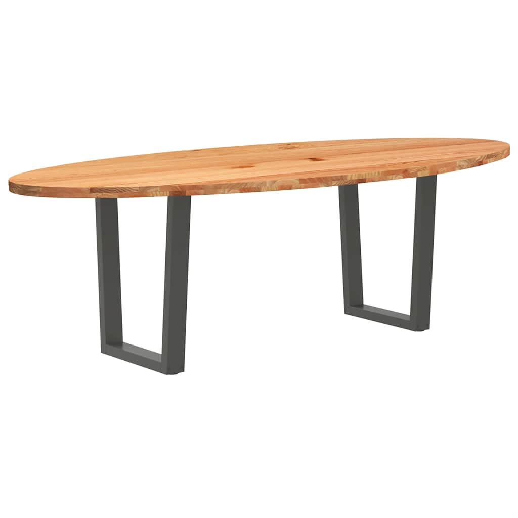 Table en Bois de Chêne Massif Ovale pour 6 Personnes-La-Fabrique-Industrielle