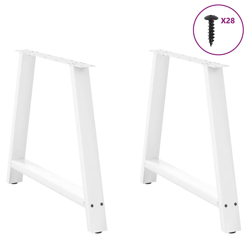 Table en Bois de Chêne Massif avec Pieds Blancs-La-Fabrique-Industrielle