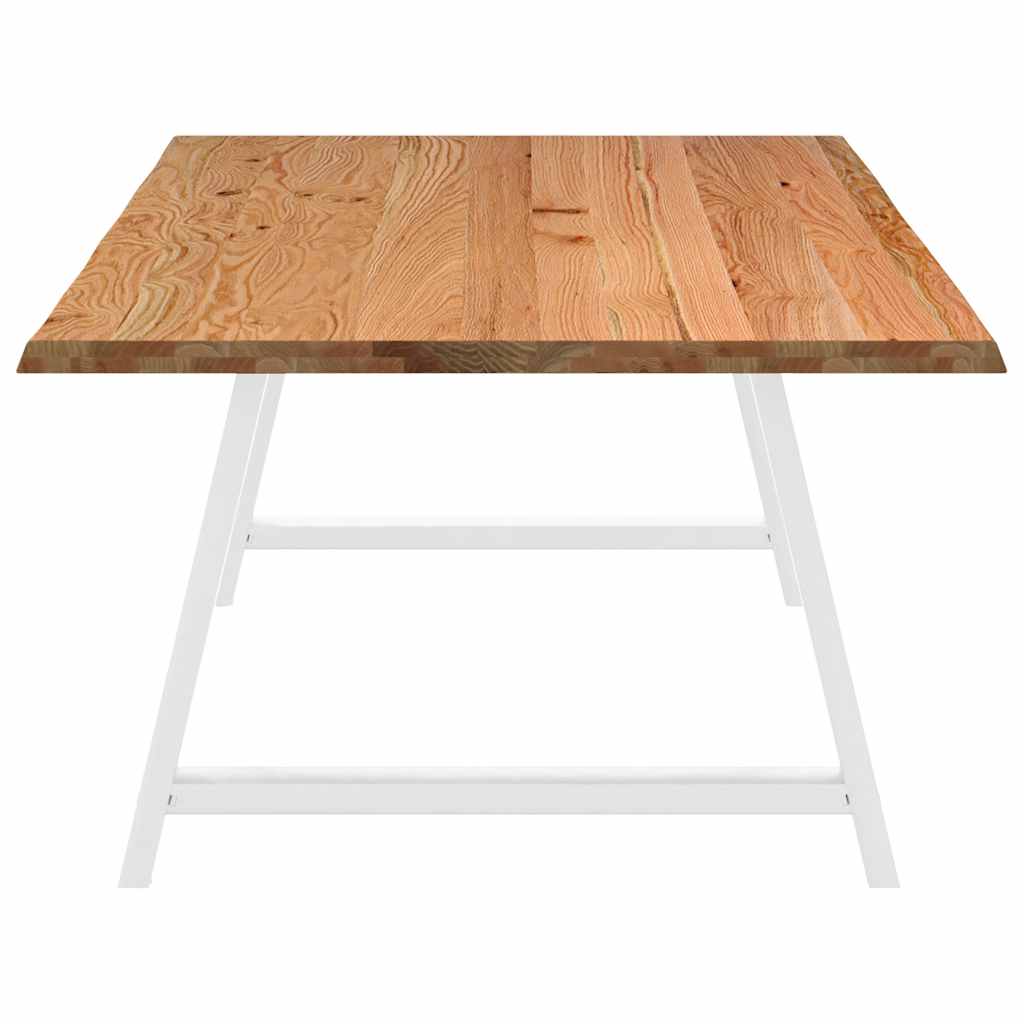 Table en Bois de Chêne Massif avec Pieds Blancs-La-Fabrique-Industrielle