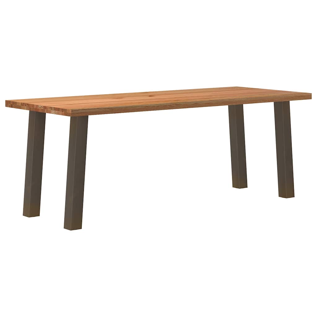 Table en Bois de Chêne Massif et Métal 180 cm-80 cm-200 cm-1-La-Fabrique-Industrielle