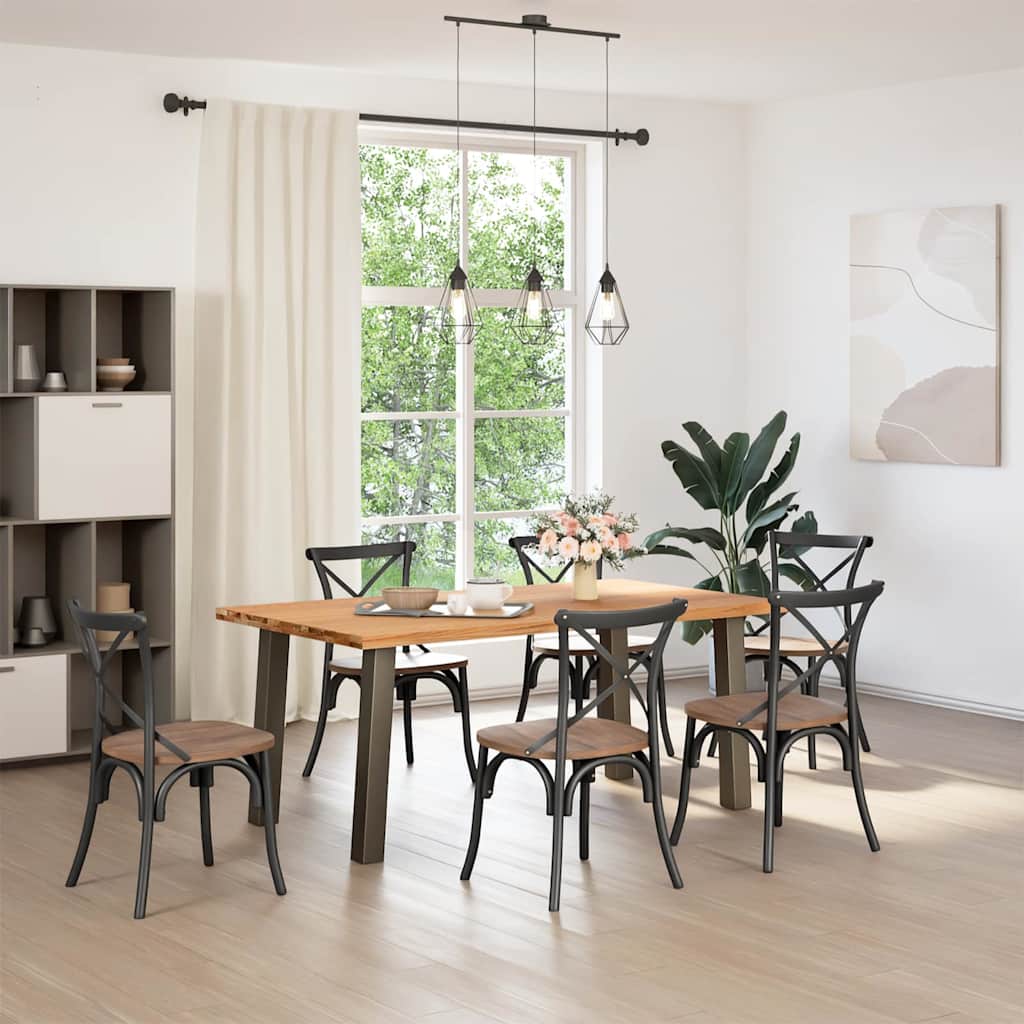 Table en Bois de Chêne Massif et Métal 180 cm-La-Fabrique-Industrielle