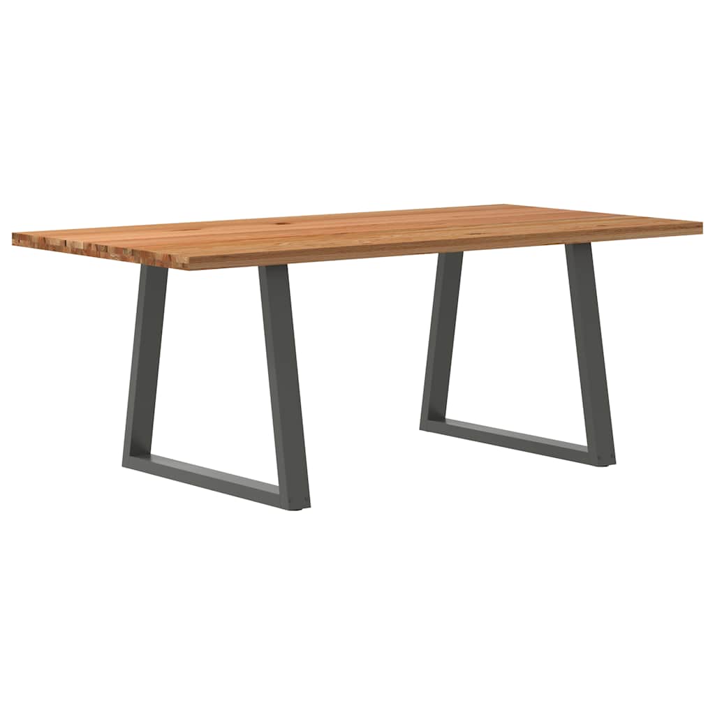 Table en Bois de Chêne Massif et Métal Anthracite-100 cm-200 cm-1-La-Fabrique-Industrielle