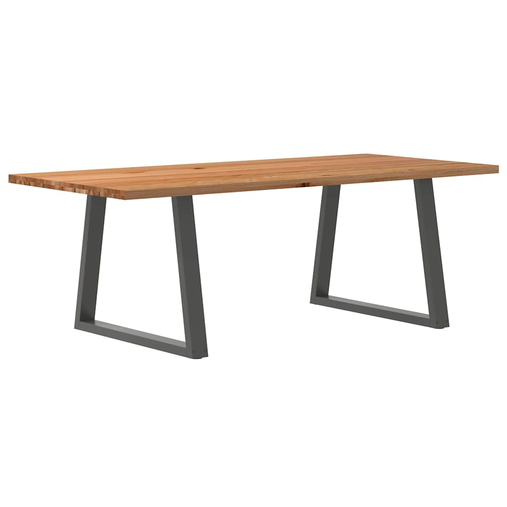 Table en Bois de Chêne Massif et Métal Anthracite-100 cm-220 cm-1-La-Fabrique-Industrielle