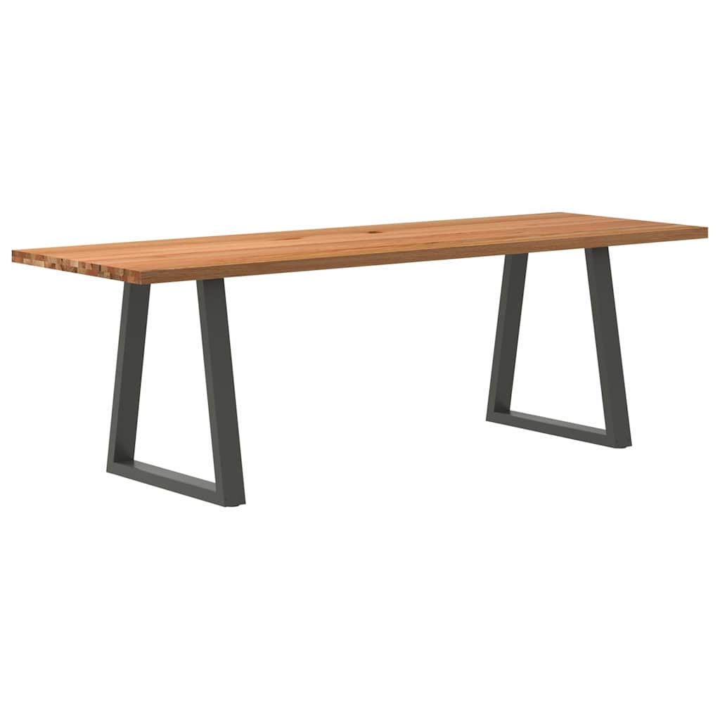 Table en Bois de Chêne Massif et Métal Anthracite-80 cm-240 cm-1-La-Fabrique-Industrielle