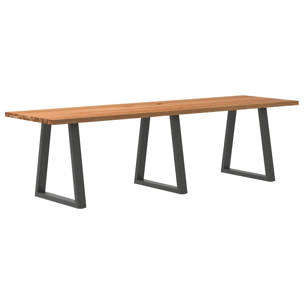 Table en Bois de Chêne Massif et Métal Anthracite-80 cm-280 cm-1-La-Fabrique-Industrielle