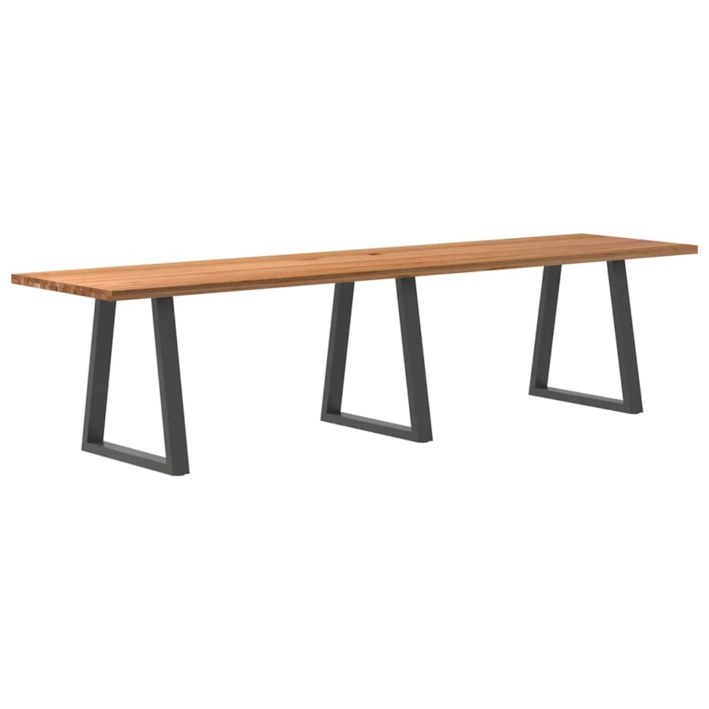 Table en Bois de Chêne Massif et Métal Anthracite-80 cm-320 cm-1-La-Fabrique-Industrielle