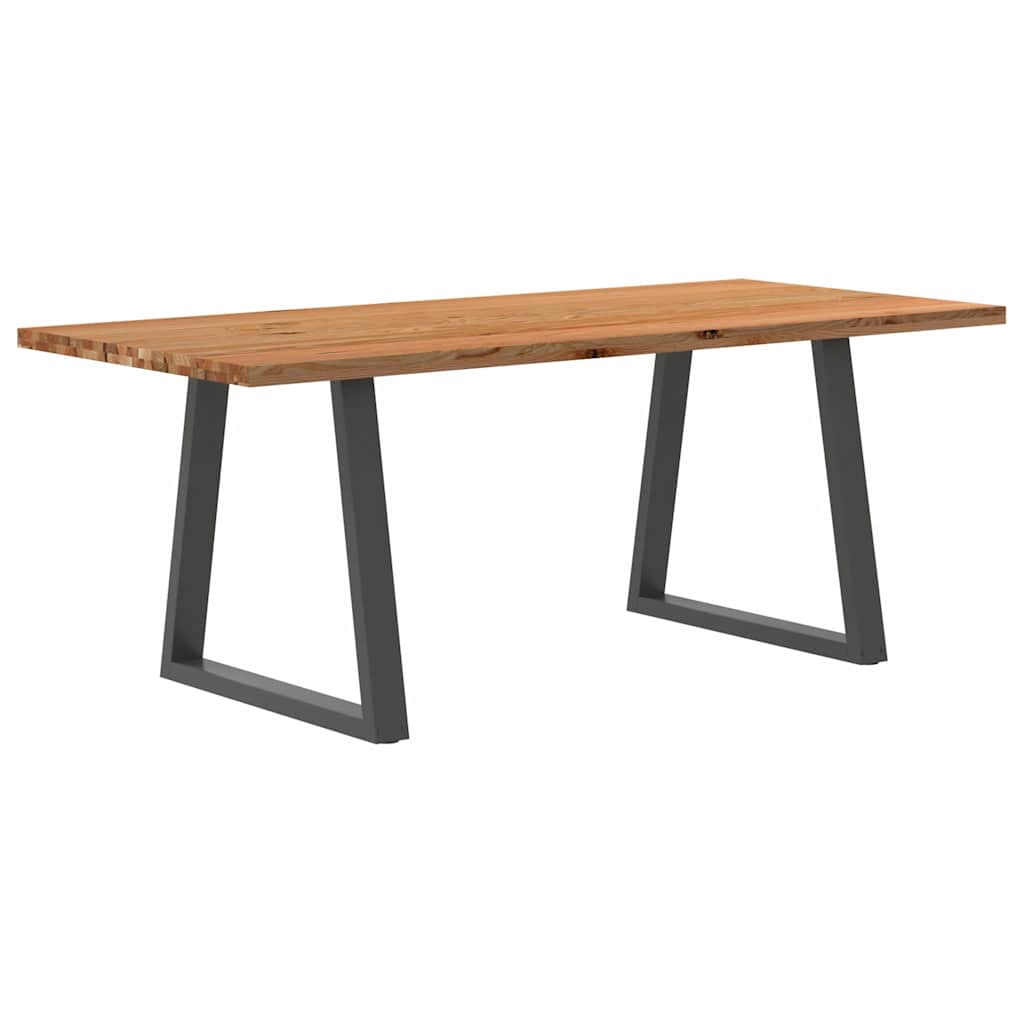Table en Bois de Chêne Massif et Métal Anthracite-90 cm-200 cm-1-La-Fabrique-Industrielle