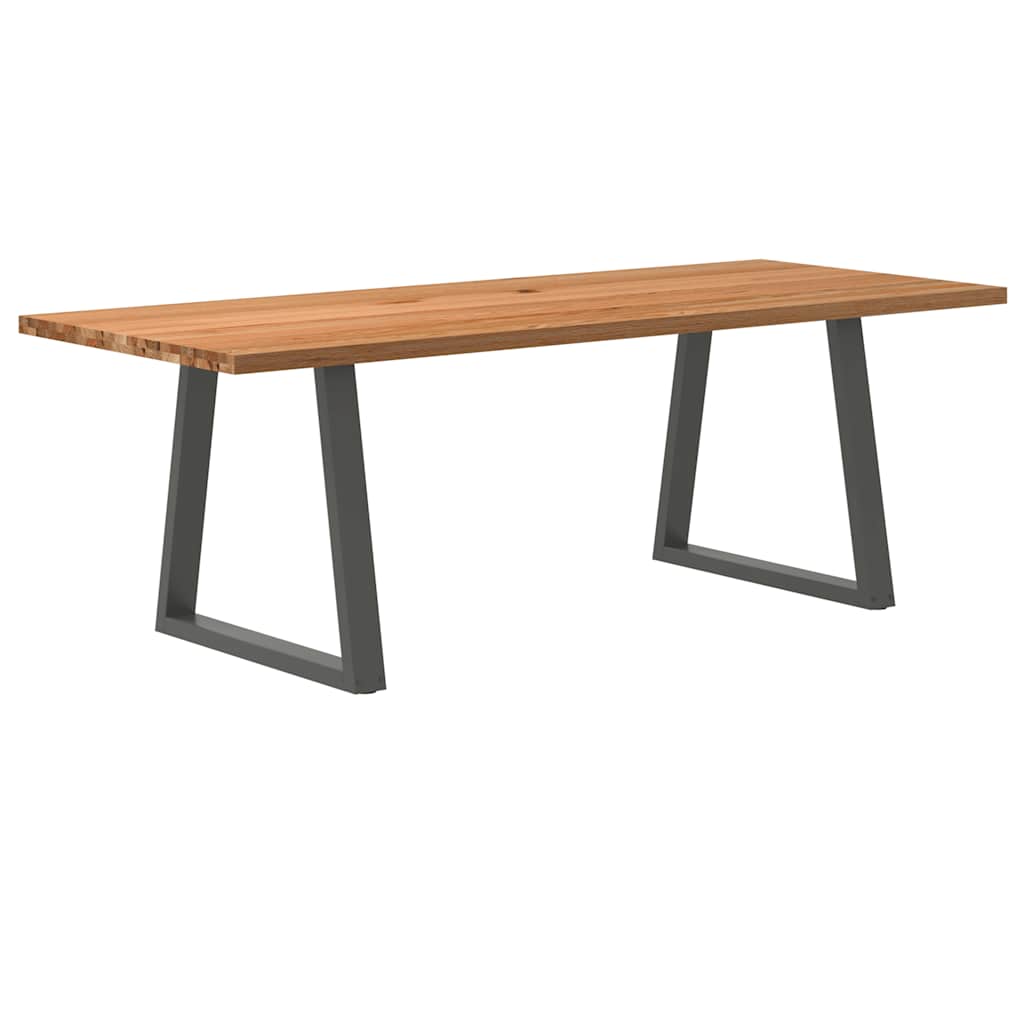 Table en Bois de Chêne Massif et Métal Anthracite-90 cm-220 cm-1-La-Fabrique-Industrielle