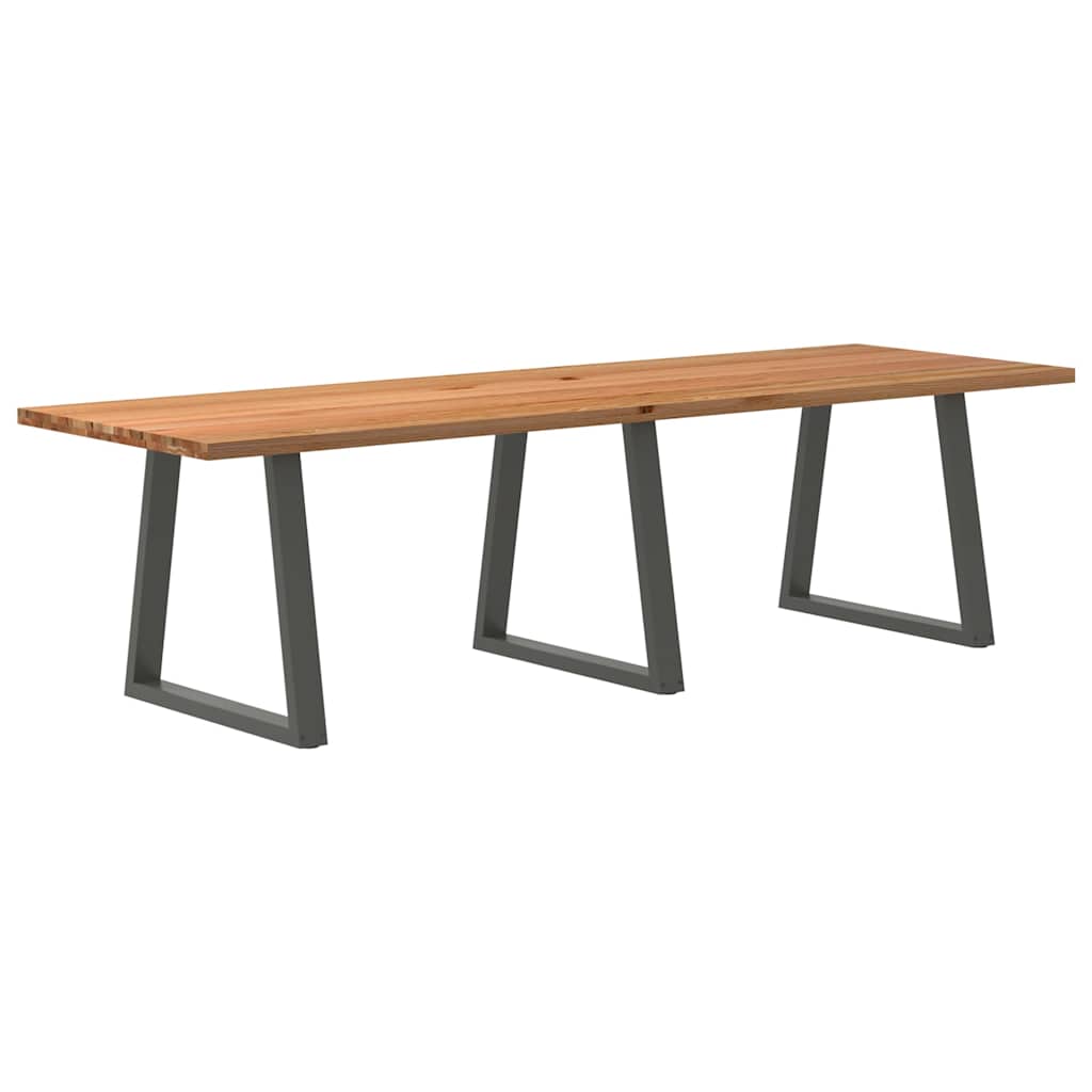 Table en Bois de Chêne Massif et Métal Anthracite-90 cm-280 cm-1-La-Fabrique-Industrielle