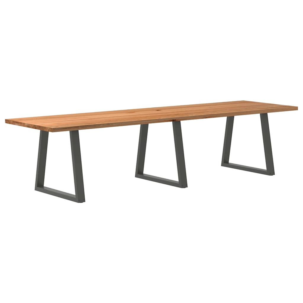 Table en Bois de Chêne Massif et Métal Anthracite-90 cm-320 cm-1-La-Fabrique-Industrielle